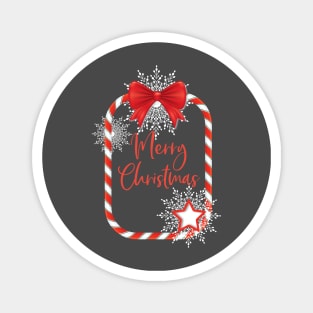 Snowflake Candy Cane Christmas Magnet